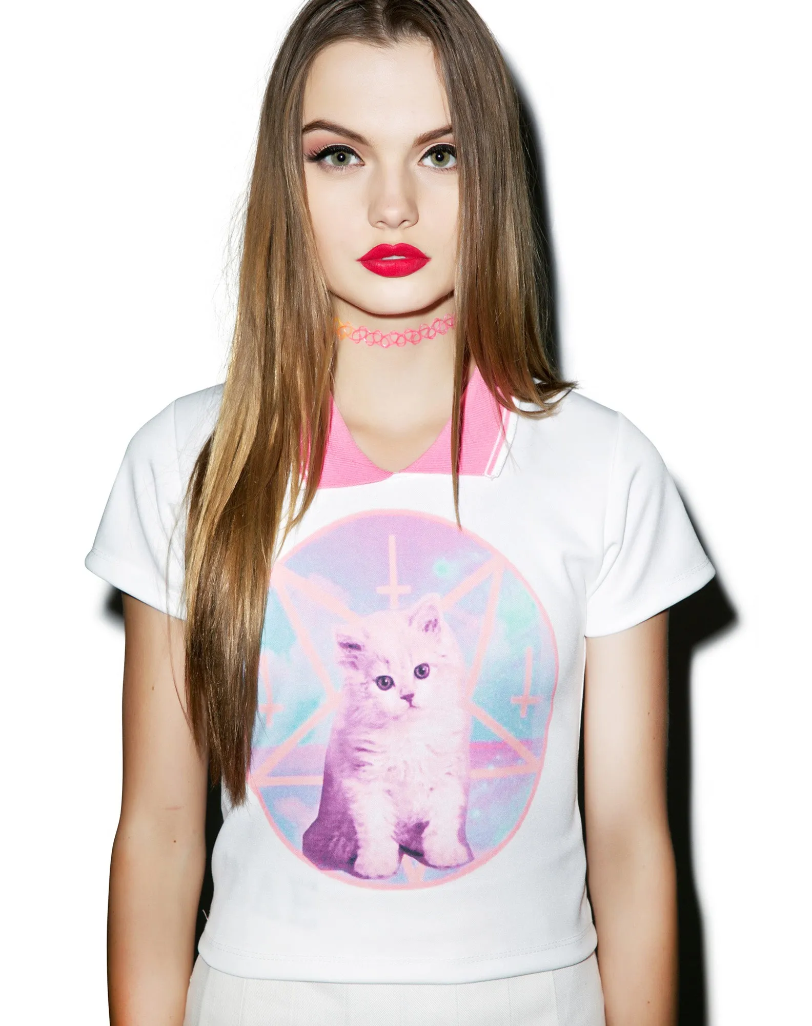Stanicat Polo Tee sold by Dolls Kill product image thumbnail 5