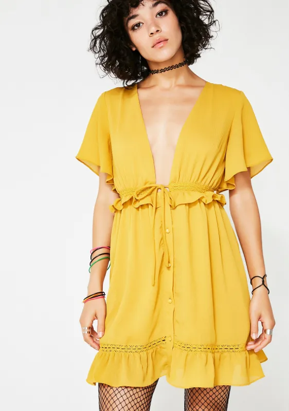 Wind Ya Hips Ruffle Dress sold by Dolls Kill