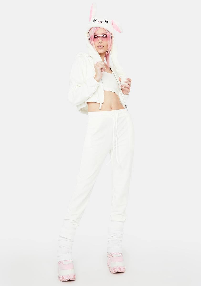 Ivory One More Time Velour Tracksuit sold by Dolls Kill product image thumbnail 3
