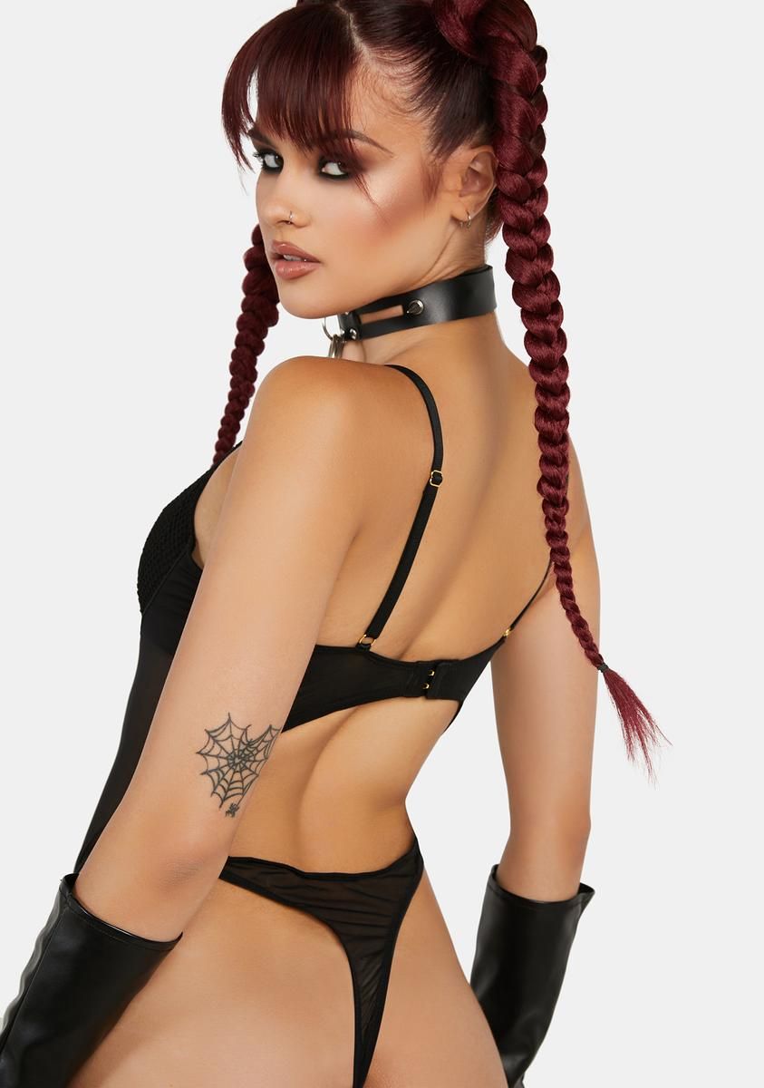 x Hustler Greta Black Fishnet Bodysuit sold by Dolls Kill product image thumbnail 4