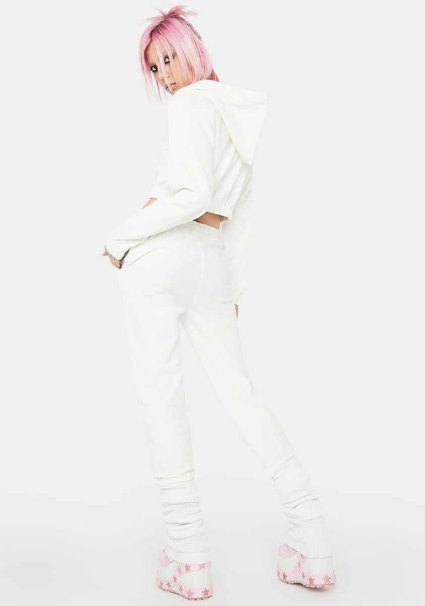 Ivory One More Time Velour Tracksuit sold by Dolls Kill product image thumbnail 4