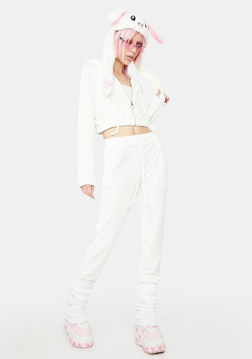 Ivory One More Time Velour Tracksuit sold by Dolls Kill product image thumbnail 2
