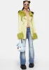 Marla Sateen Faux Fur Collar And Cuffs Jacket sold by Dolls Kill