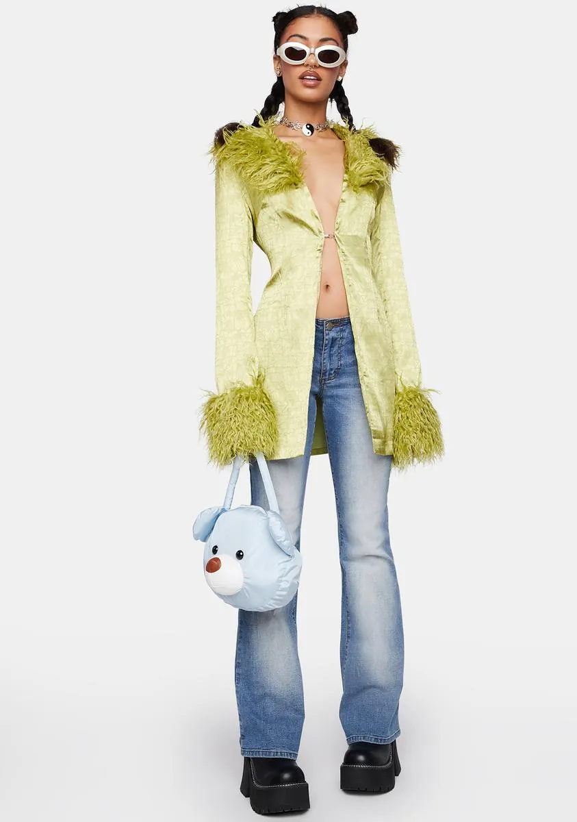 Marla Sateen Faux Fur Collar And Cuffs Jacket sold by Dolls Kill product image thumbnail 3