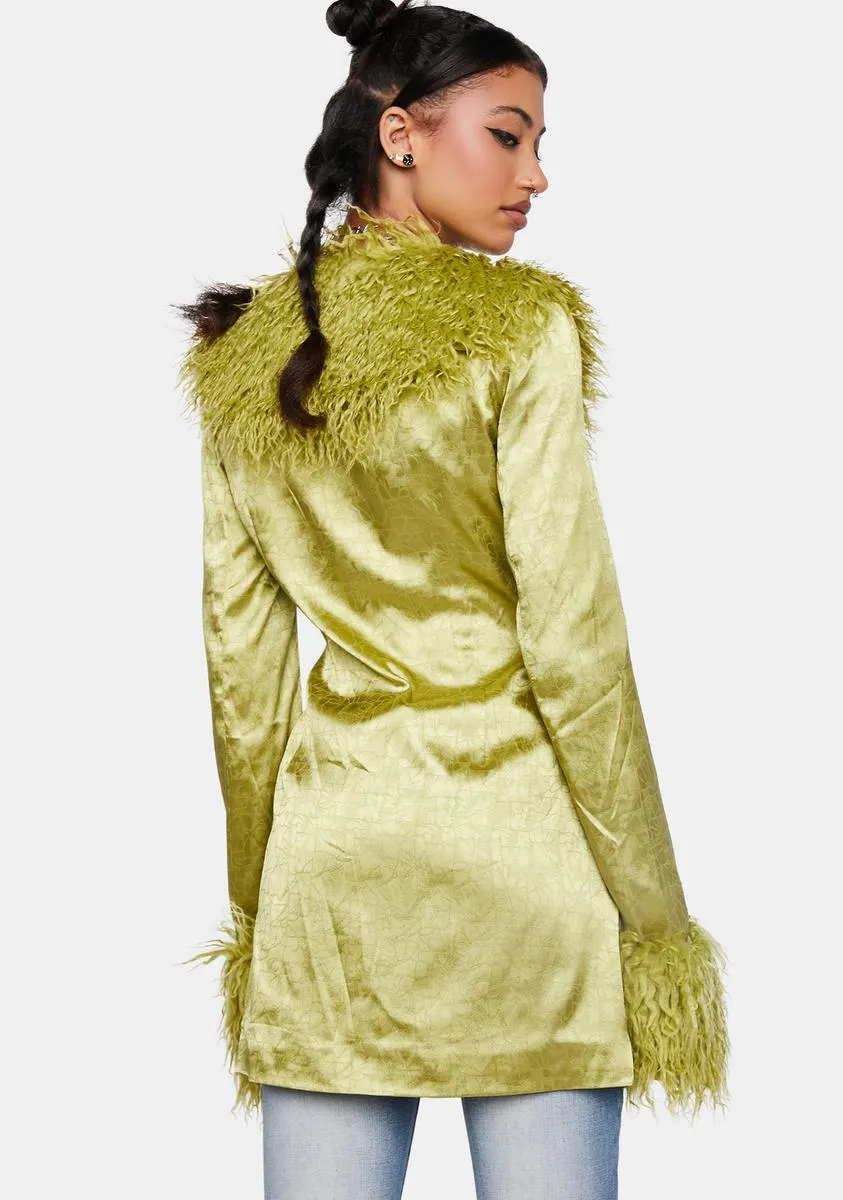 Marla Sateen Faux Fur Collar And Cuffs Jacket sold by Dolls Kill product image thumbnail 4