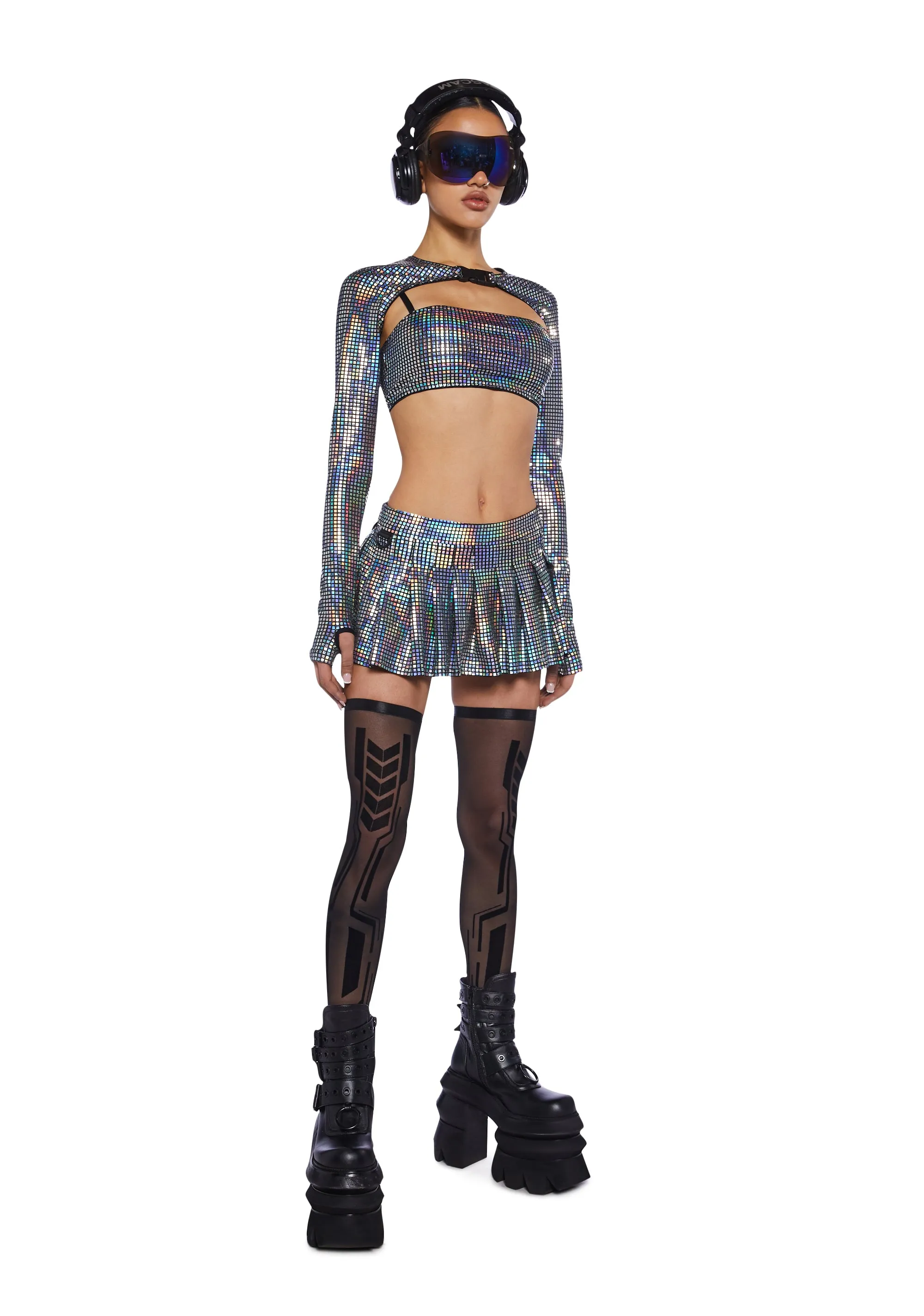 Cosmic Disco Pleated Mini Skirt sold by Dolls Kill product image thumbnail 2