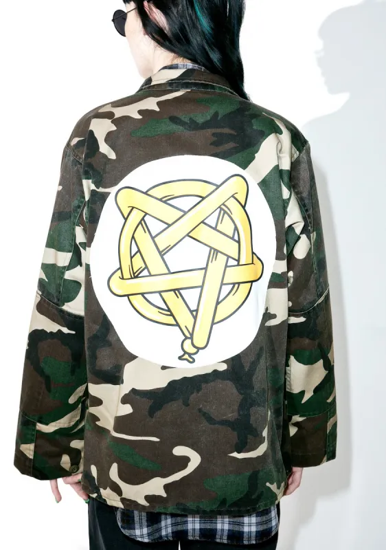 Penta-Party Trick Camo Jacket sold by Dolls Kill