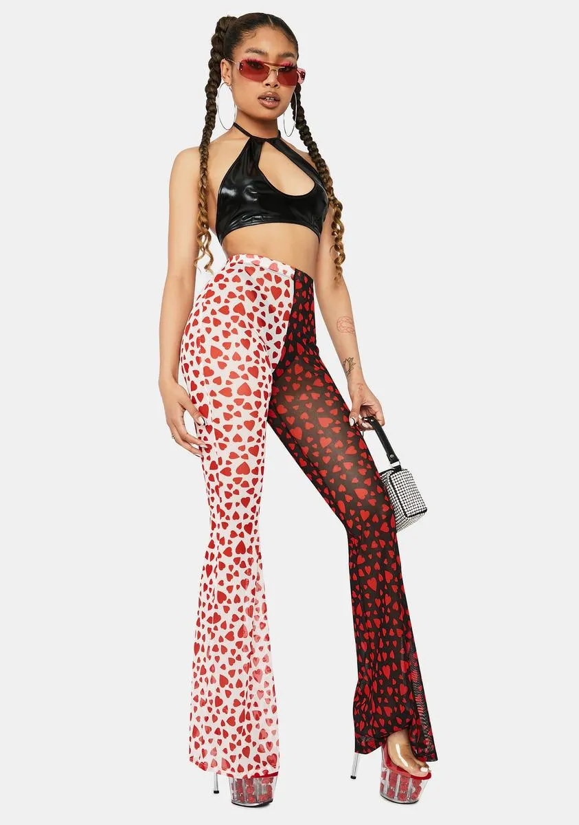 Two Of Hearts Mesh Flare Pants sold by Dolls Kill product image thumbnail 3