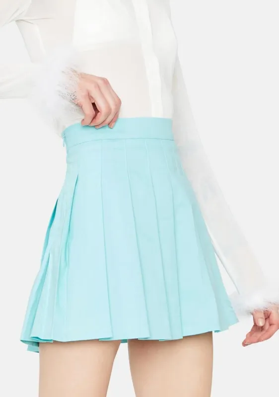 Powder Just Like Candy Pleated Skirt sold by Dolls Kill
