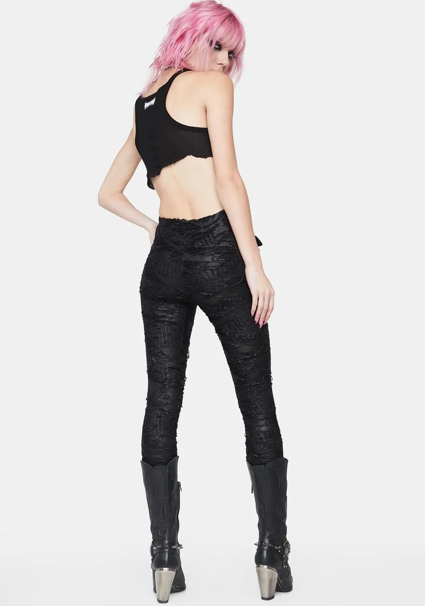 Daily Gothic Ragged Leggings sold by Dolls Kill product image thumbnail 4