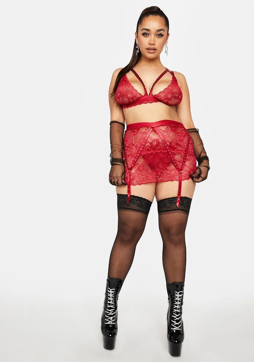 Plus Garnet Romance Lingerie Set sold by Dolls Kill product image thumbnail 3