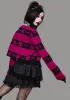 Magenta Super Creep Striped Sweater sold by Dolls Kill
