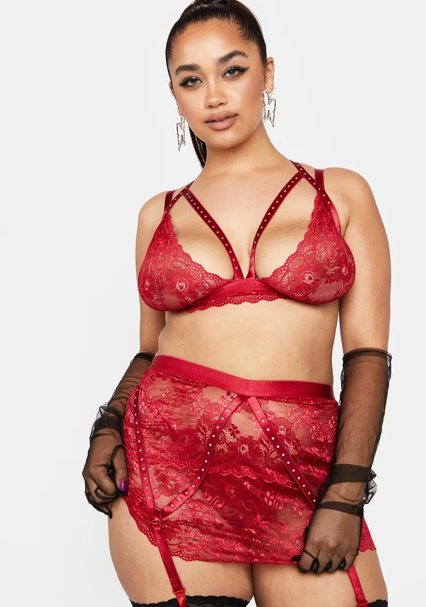 Plus Garnet Romance Lingerie Set sold by Dolls Kill
