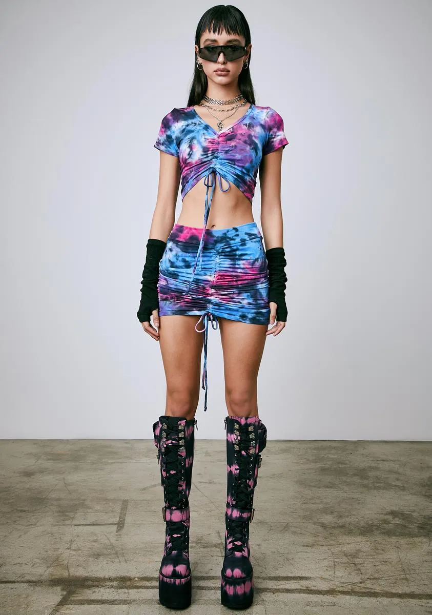 Emotional Spiral Tie Dye Skirt Set sold by Dolls Kill product image thumbnail 3