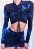 Deep Twisted Fling Ruched Skirt Set sold by Dolls Kill