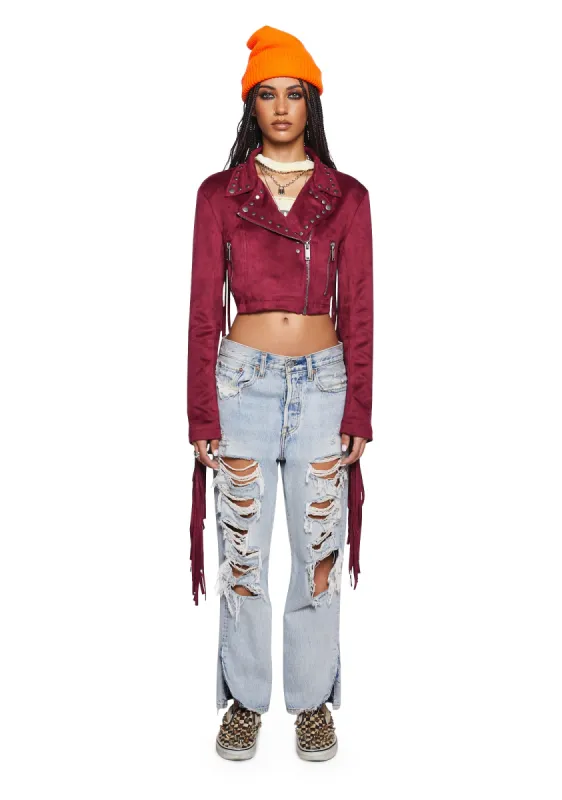 Rebel Takeover Fringe Moto Jacket sold by Dolls Kill