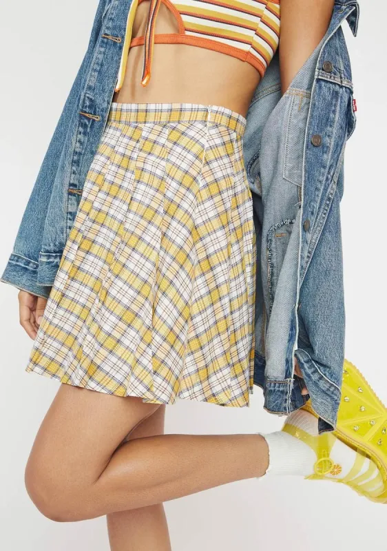 Yellow Plaid Emily Skirt sold by Dolls Kill