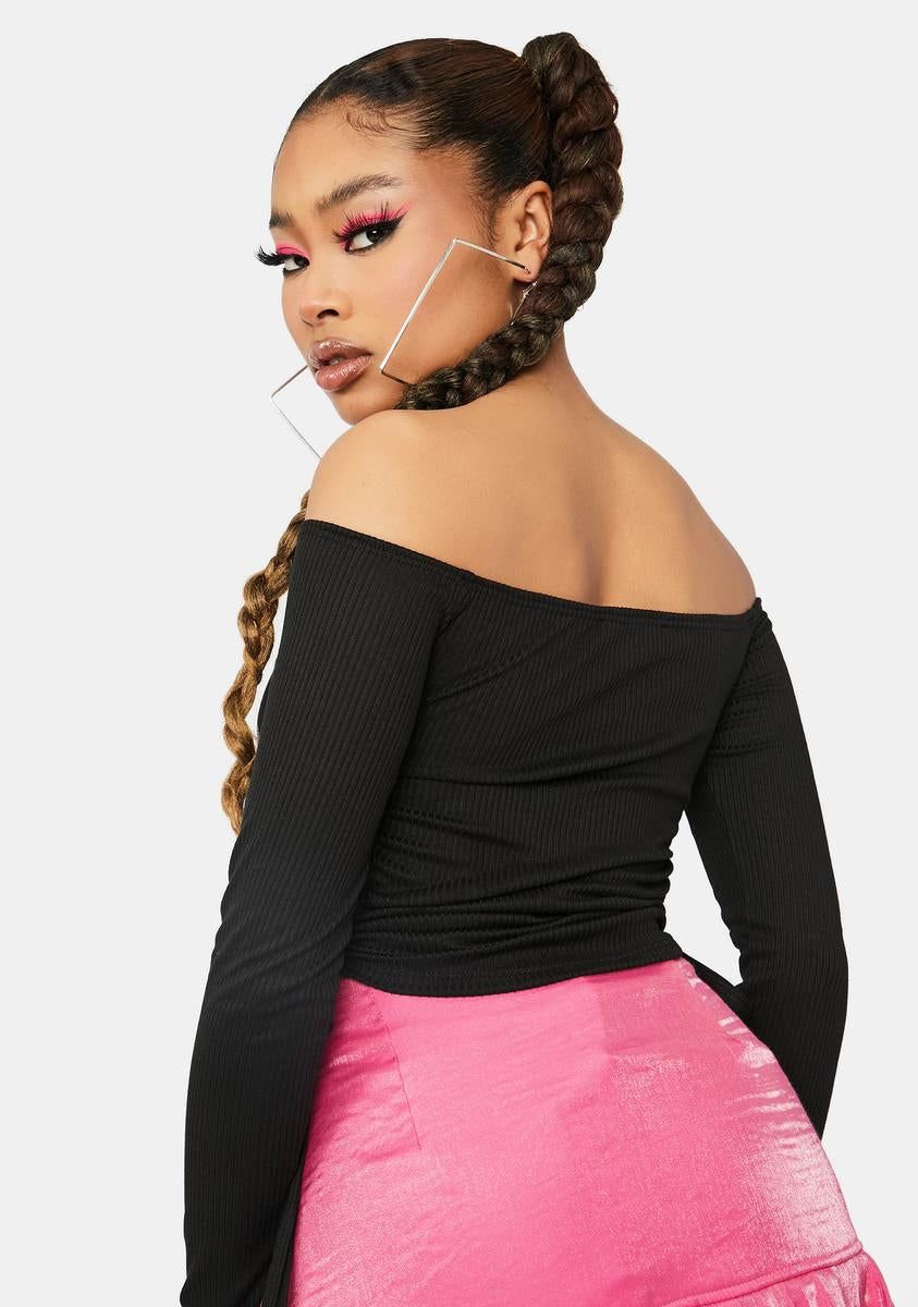So Self Confident Off Shoulder Crop Top sold by Dolls Kill product image thumbnail 4