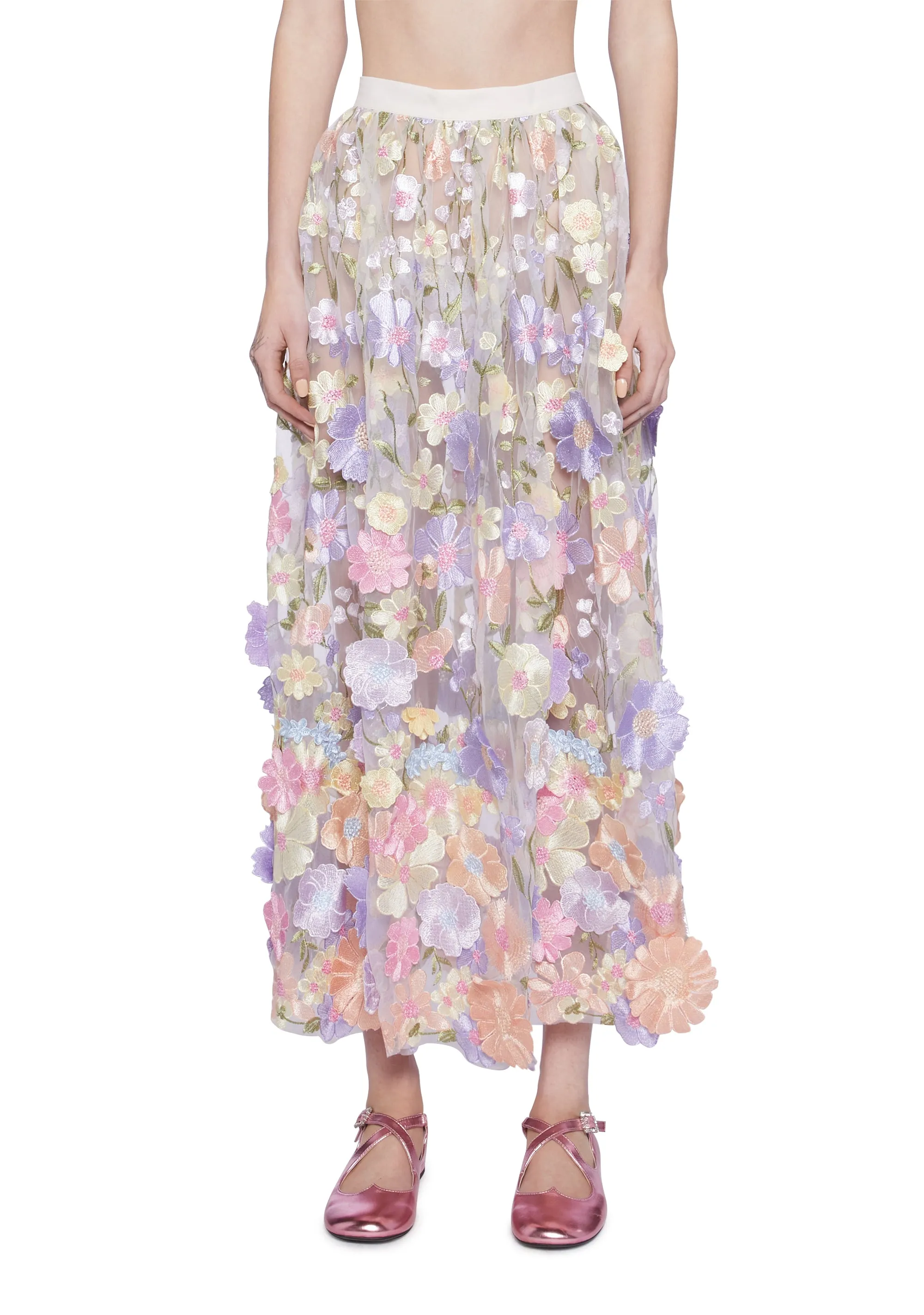 Floral Dreams Maxi Skirt sold by Dolls Kill