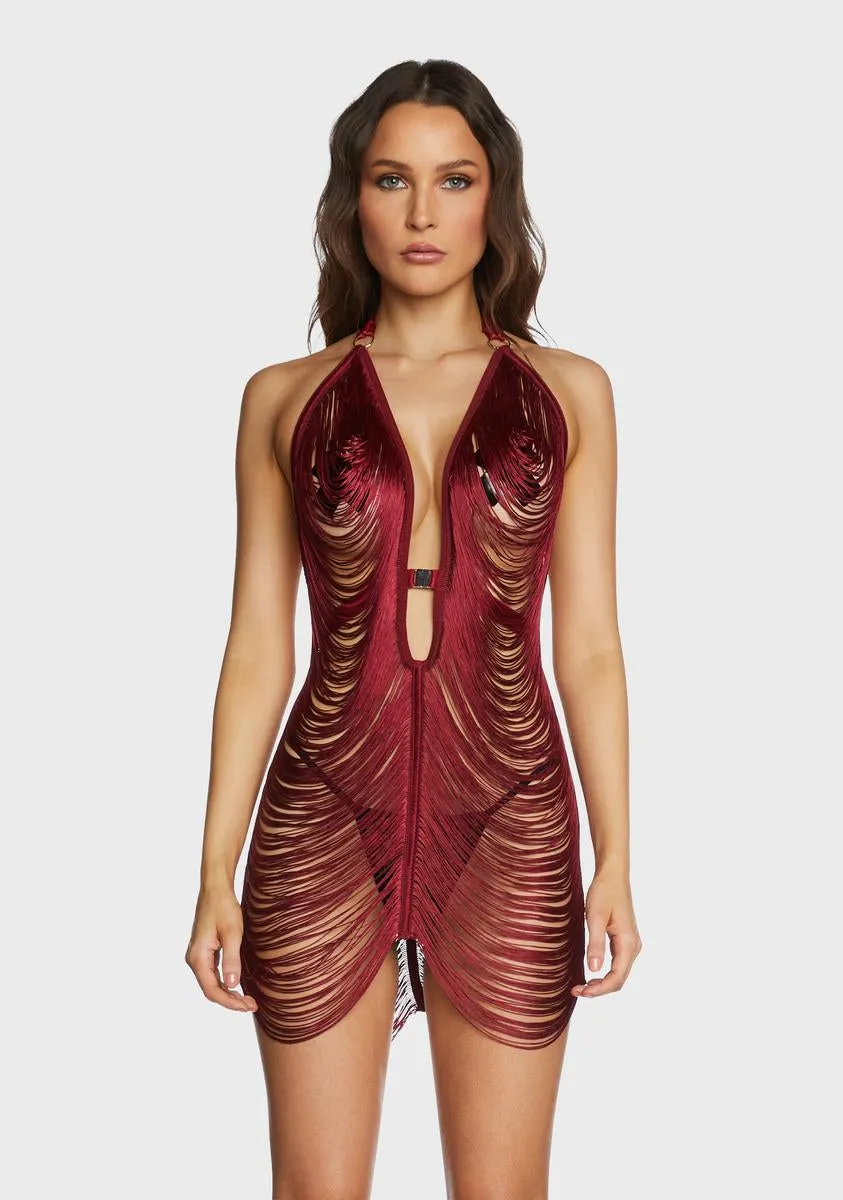 Ruby Fringe Benefits Sheer Slip Dress sold by Dolls Kill