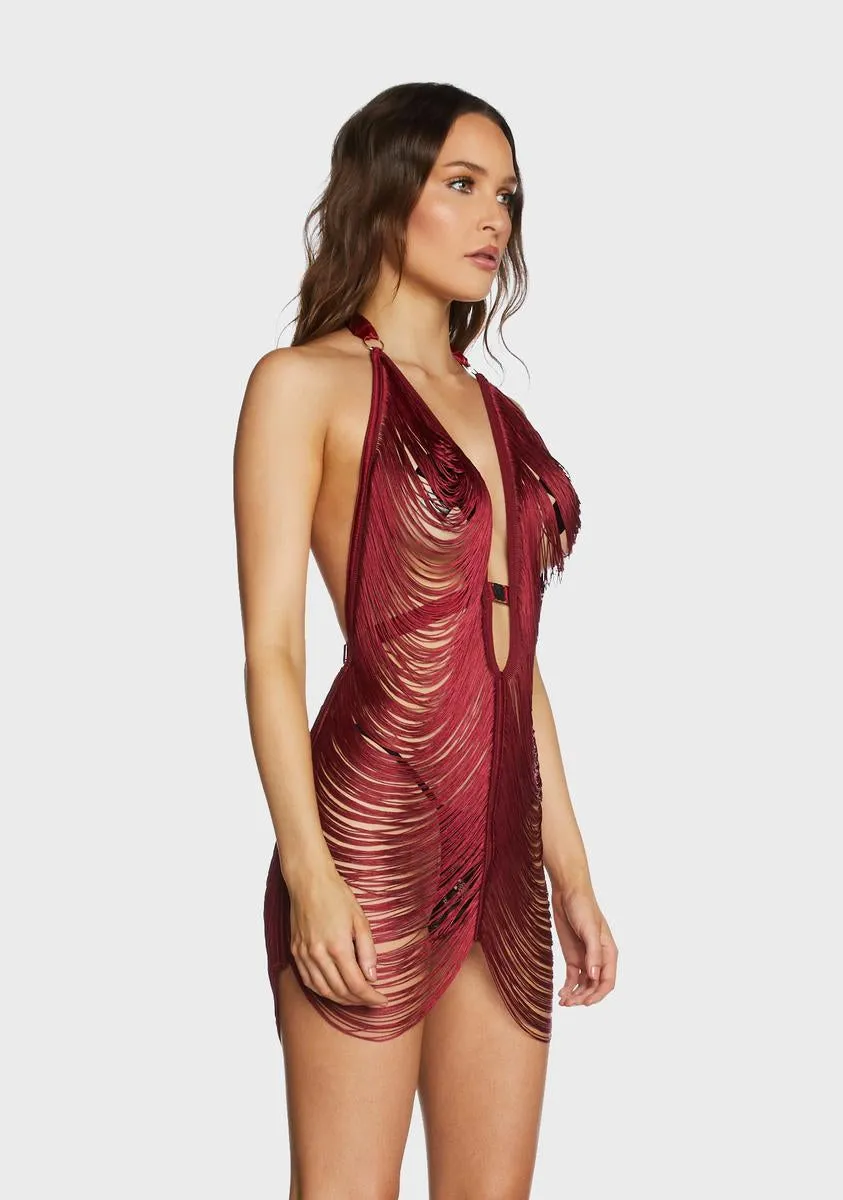 Ruby Fringe Benefits Sheer Slip Dress sold by Dolls Kill product image thumbnail 3