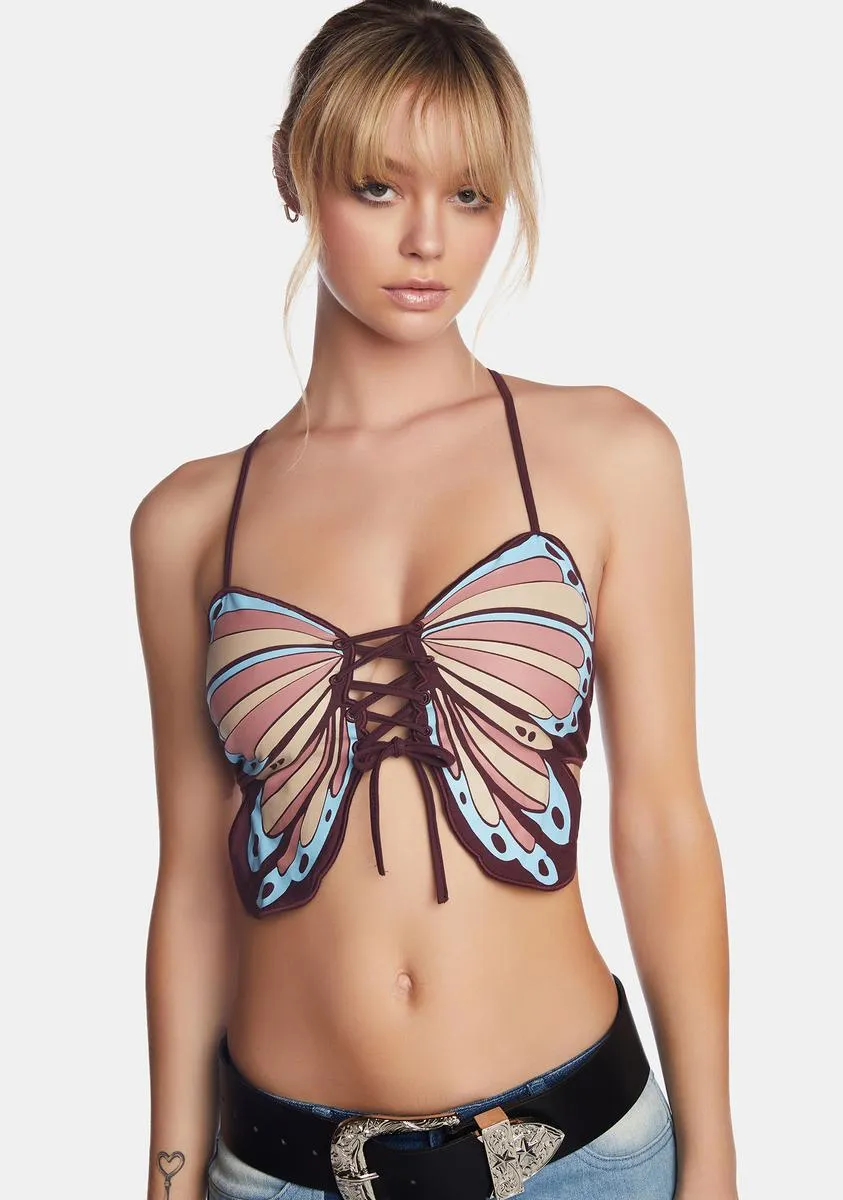 Endless Summer Butterfly Top sold by Dolls Kill