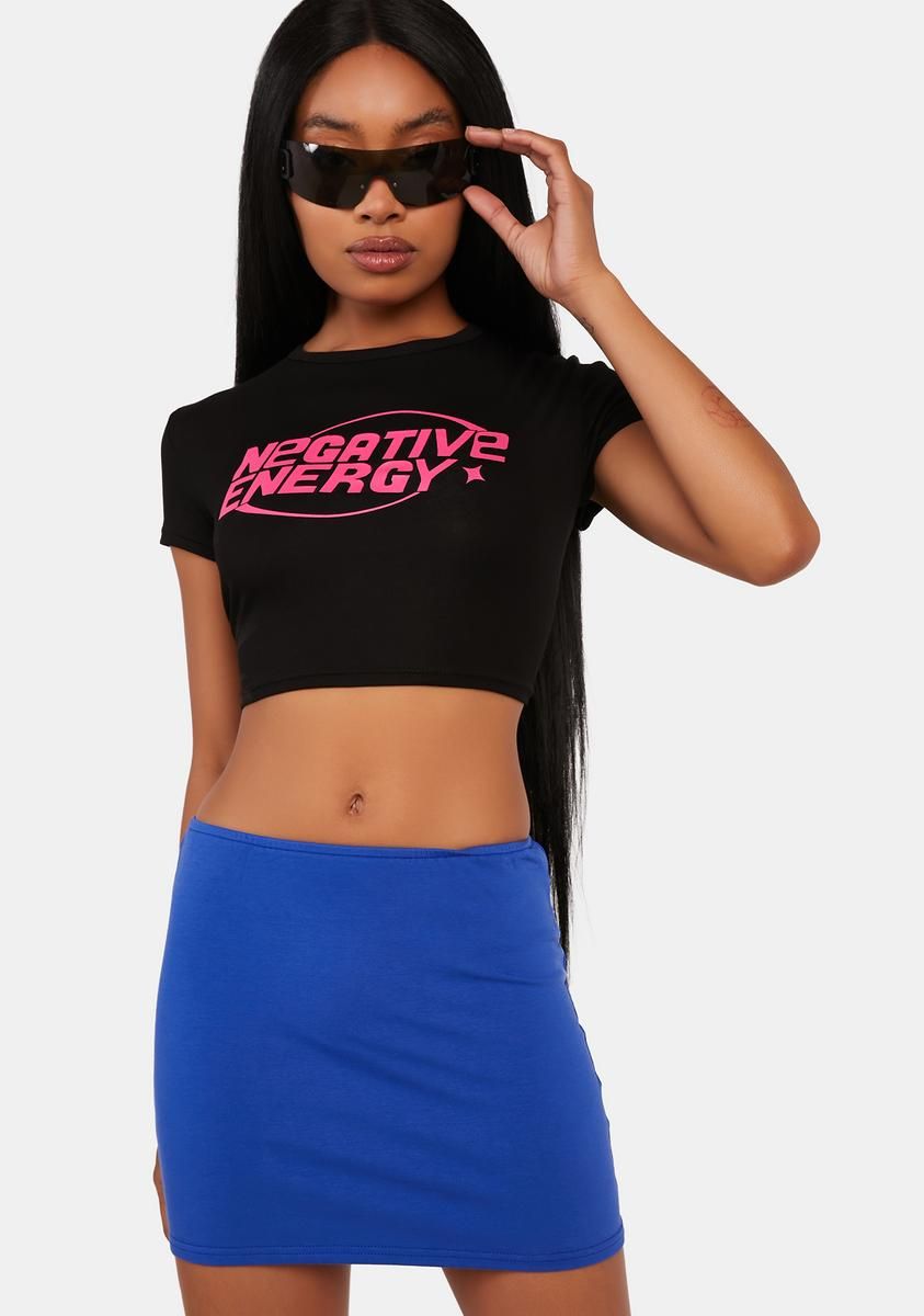 Blue Aisha Low Rise Mini Skirt sold by Dolls Kill product image thumbnail 2