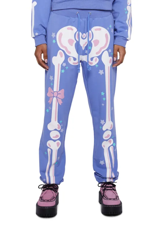Lavender Rattle My Bones Sweatpants sold by Dolls Kill