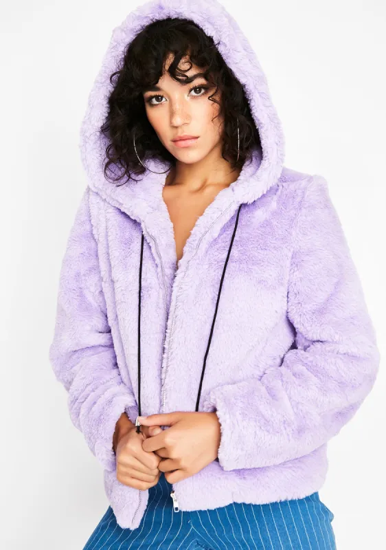 Fuzzy Feelings Hooded Jacket sold by Dolls Kill