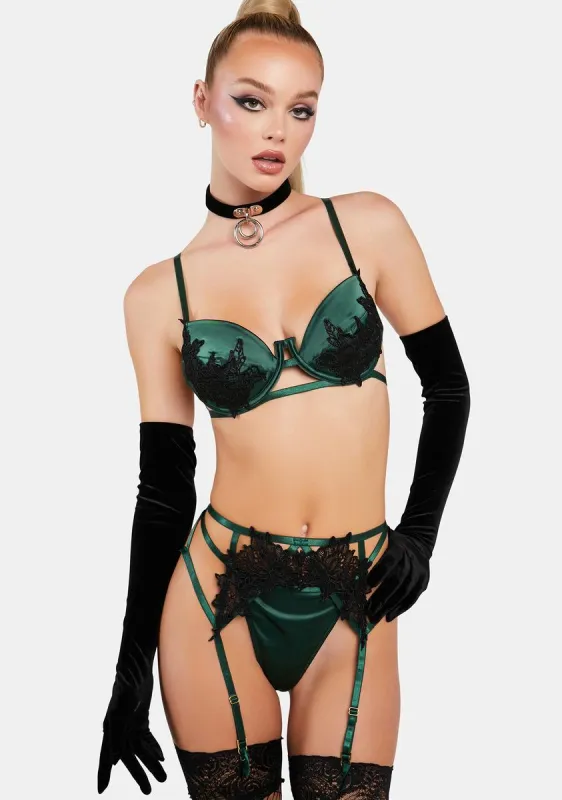 Jeri Applique Detail 3-Piece Lingerie Set sold by Dolls Kill