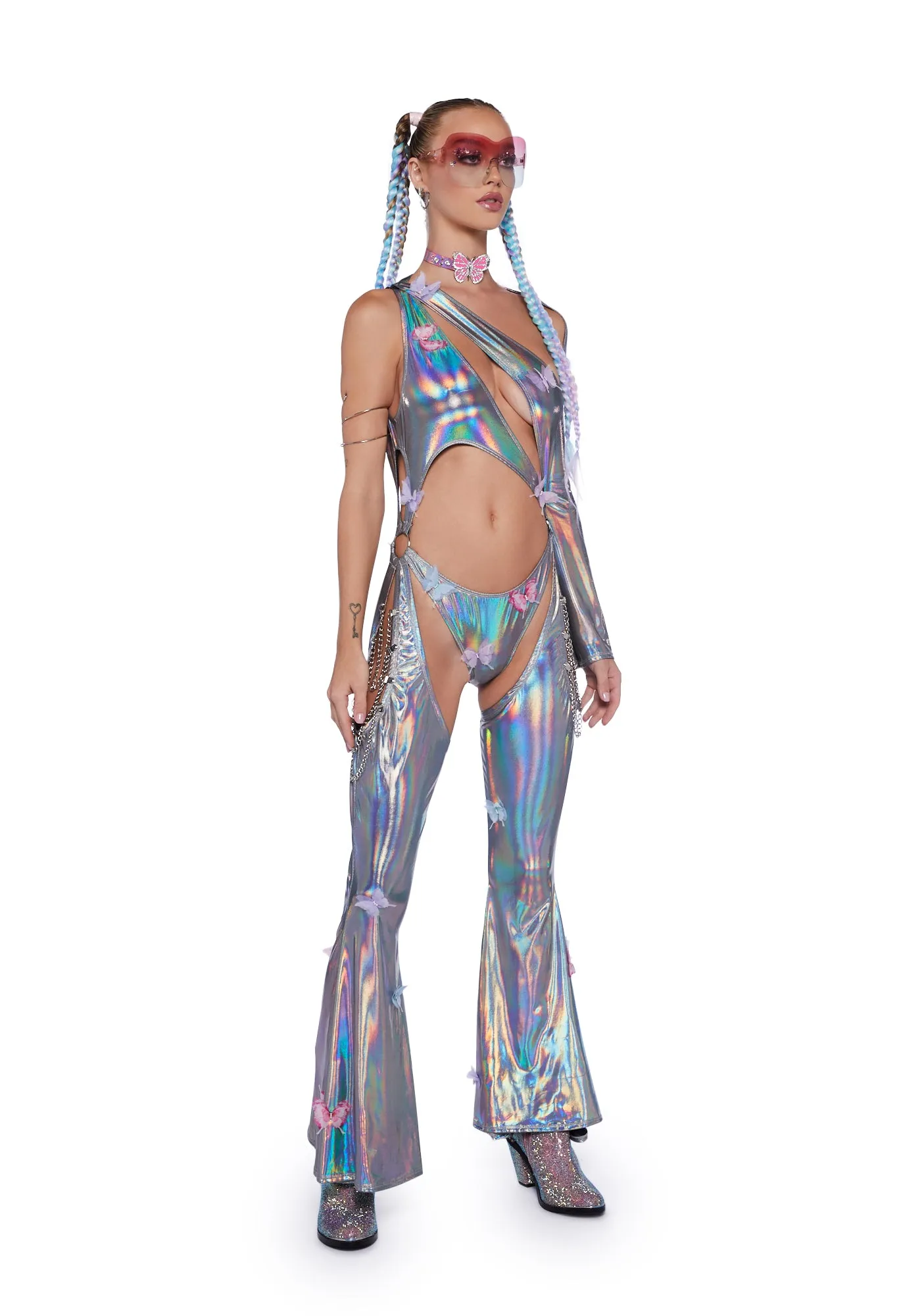 Prism Moonwalk Cut-Out Catsuit - Fairy Supreme sold by Dolls Kill product image thumbnail 5