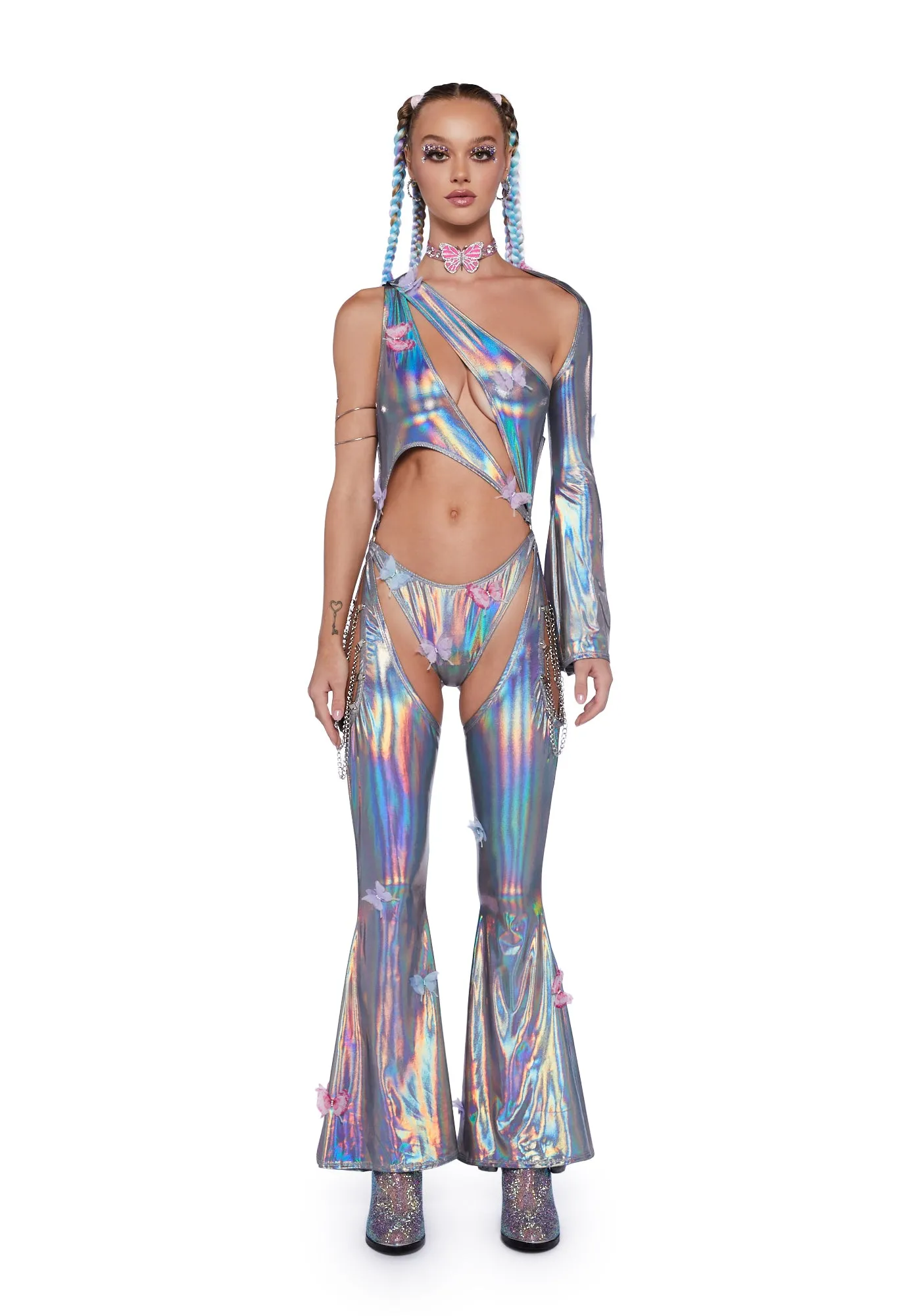 Prism Moonwalk Cut-Out Catsuit - Fairy Supreme sold by Dolls Kill