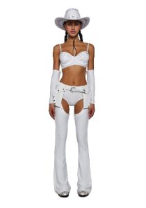 Giddy Up Cowboy Costume Set - White sold by Dolls Kill