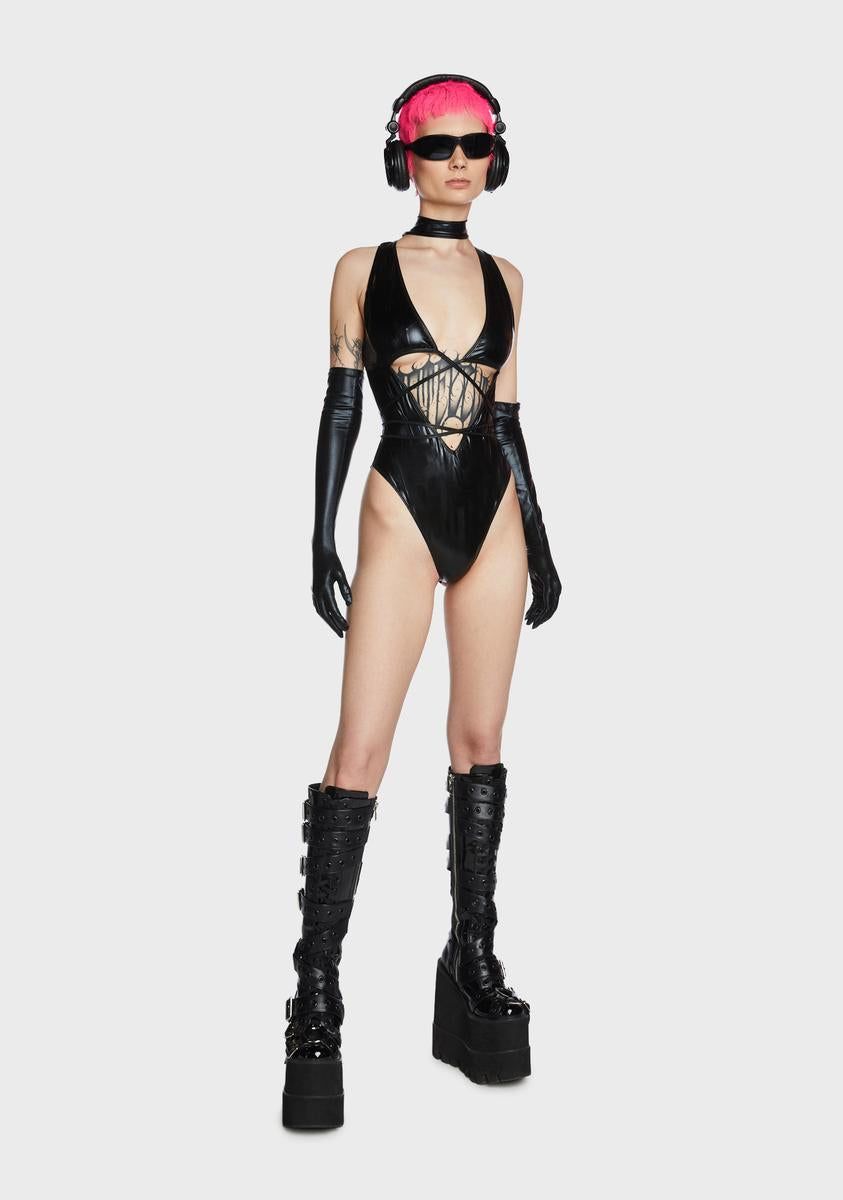 Want To Believe Bodysuit And Gloves Set sold by Dolls Kill product image thumbnail 5