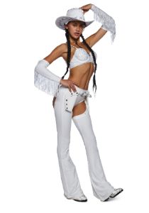Giddy Up Cowboy Costume Set - White sold by Dolls Kill