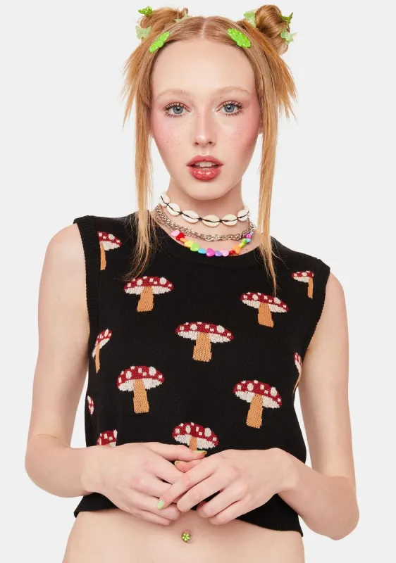 Mushroom Cottage Core Vest sold by Dolls Kill