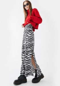 Tinxi Tiger Stripe Maxi Skirt sold by Dolls Kill