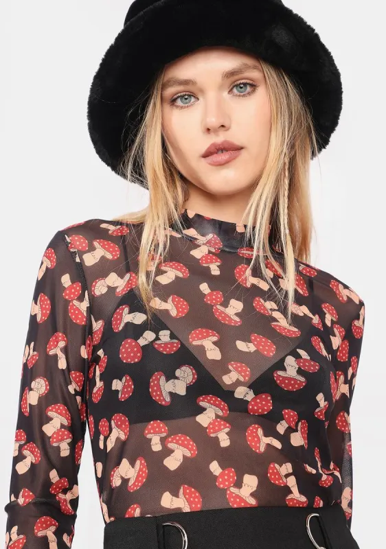 Mushroom Mesh Top sold by Dolls Kill