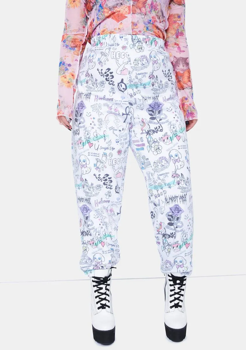 Plus Scribble Joggers sold by Dolls Kill