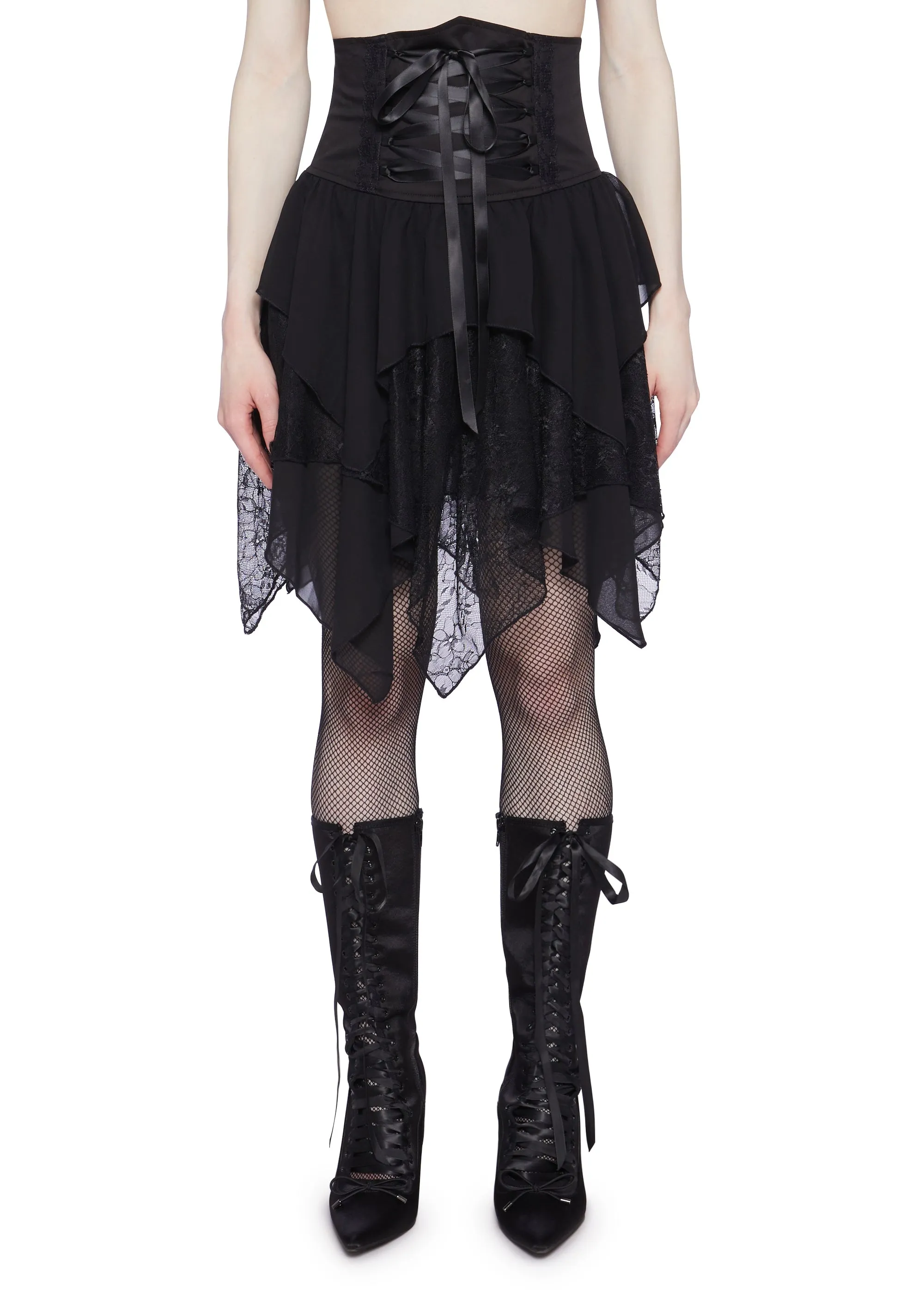 Secretly Spellbound Waist Cinching Skirt sold by Dolls Kill