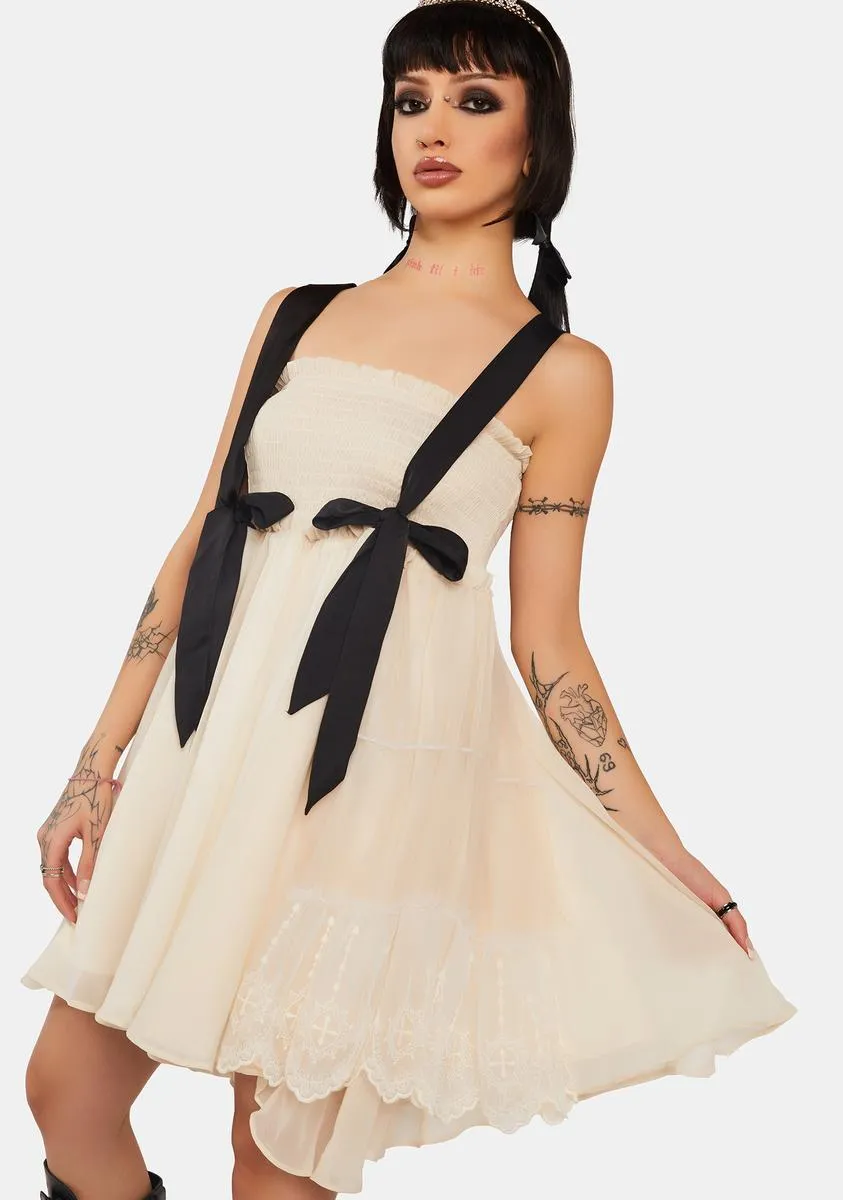 Off White Gothic Multi Bow Dress sold by Dolls Kill product image thumbnail 2