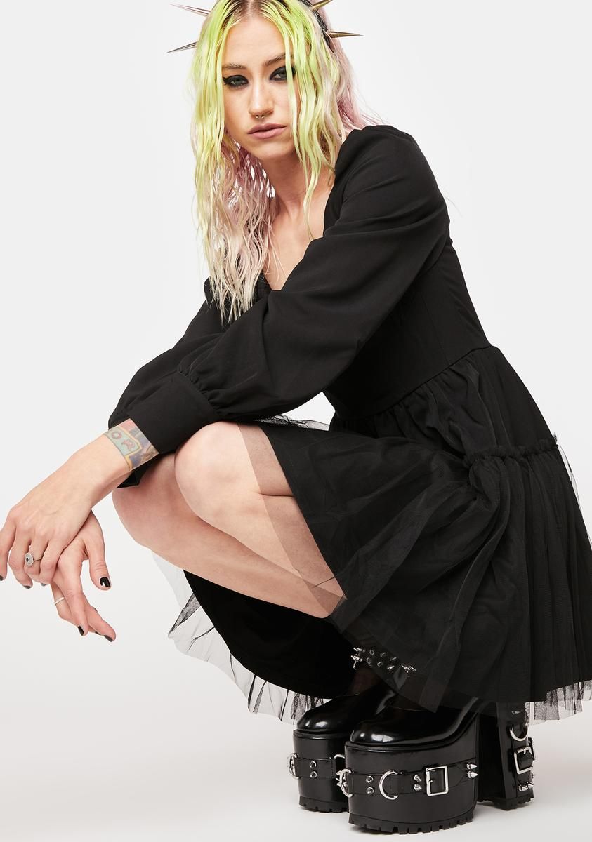 Classic Long Sleeve Mini Dress sold by Dolls Kill product image thumbnail 2