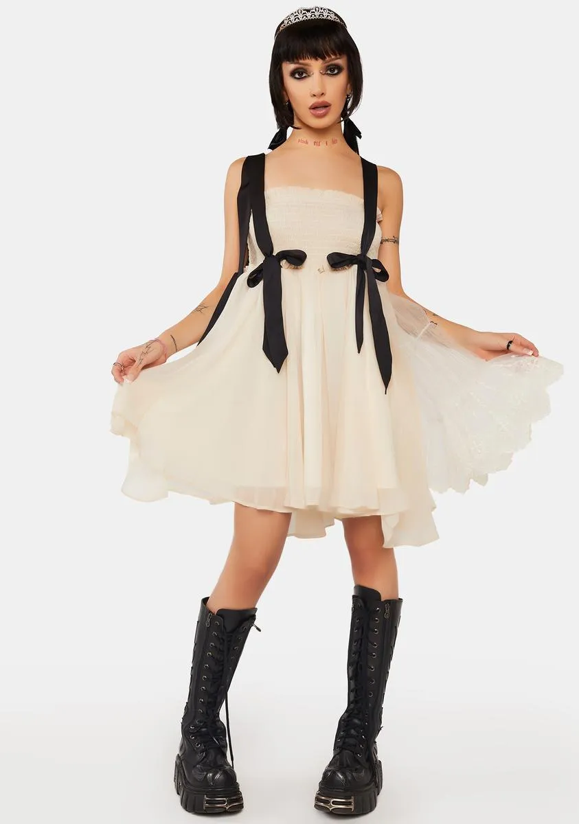 Off White Gothic Multi Bow Dress sold by Dolls Kill product image thumbnail 3