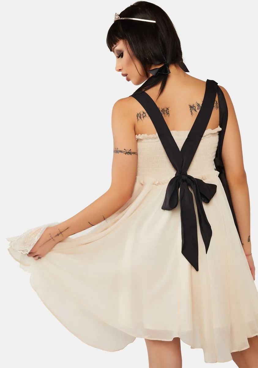 Off White Gothic Multi Bow Dress sold by Dolls Kill product image thumbnail 4