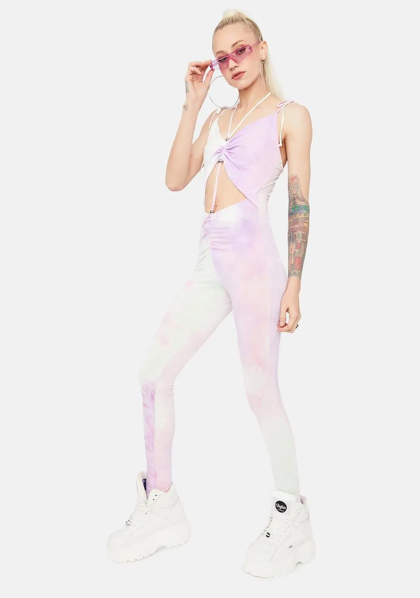 Turning Up The Volume Tie Dye Cutout Jumpsuit sold by Dolls Kill product image thumbnail 2