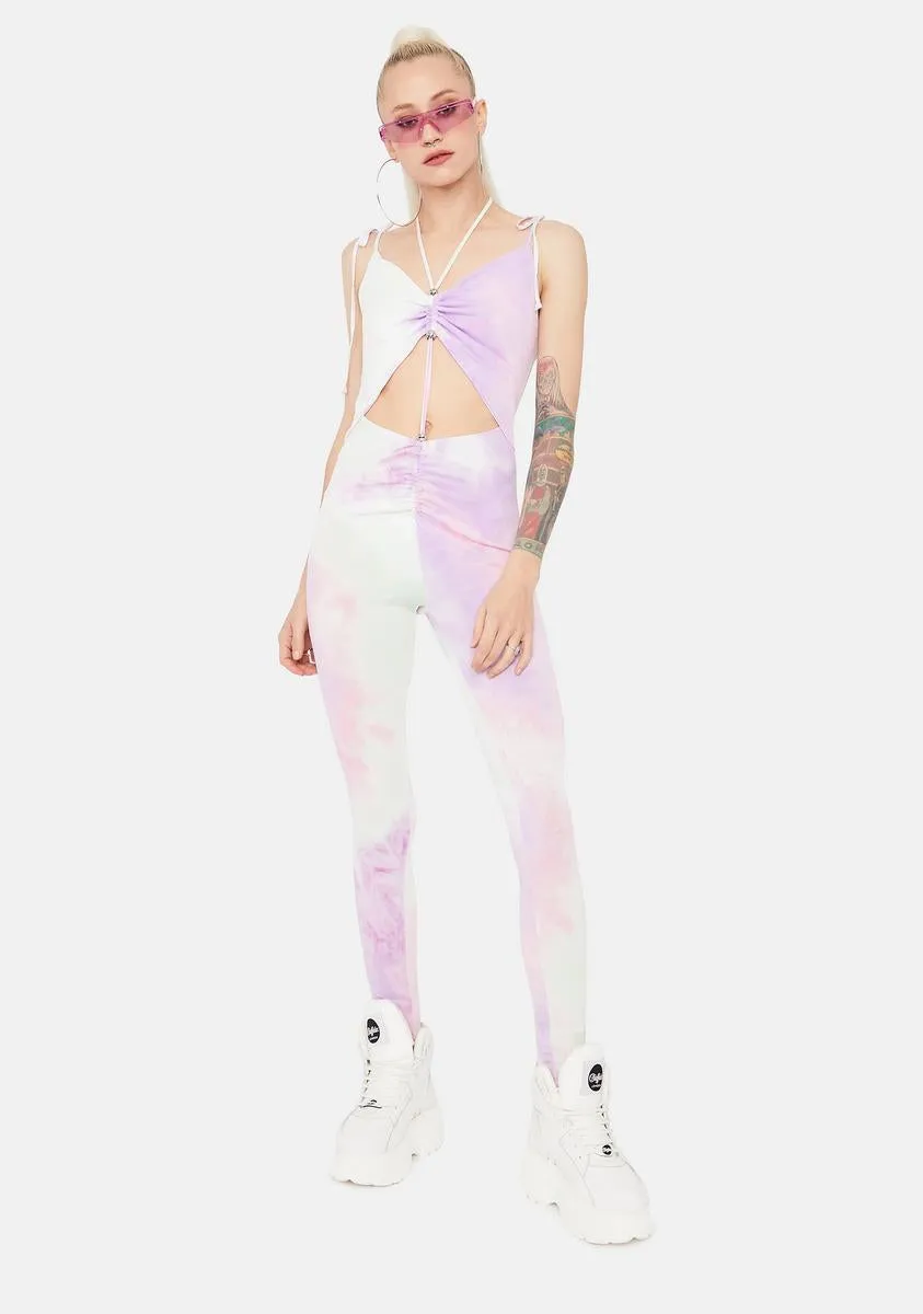 Turning Up The Volume Tie Dye Cutout Jumpsuit sold by Dolls Kill product image thumbnail 3