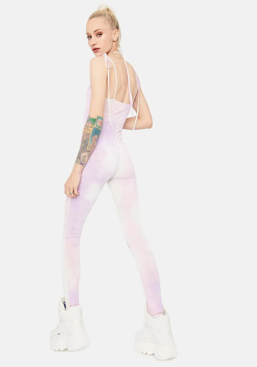 Turning Up The Volume Tie Dye Cutout Jumpsuit sold by Dolls Kill product image thumbnail 4
