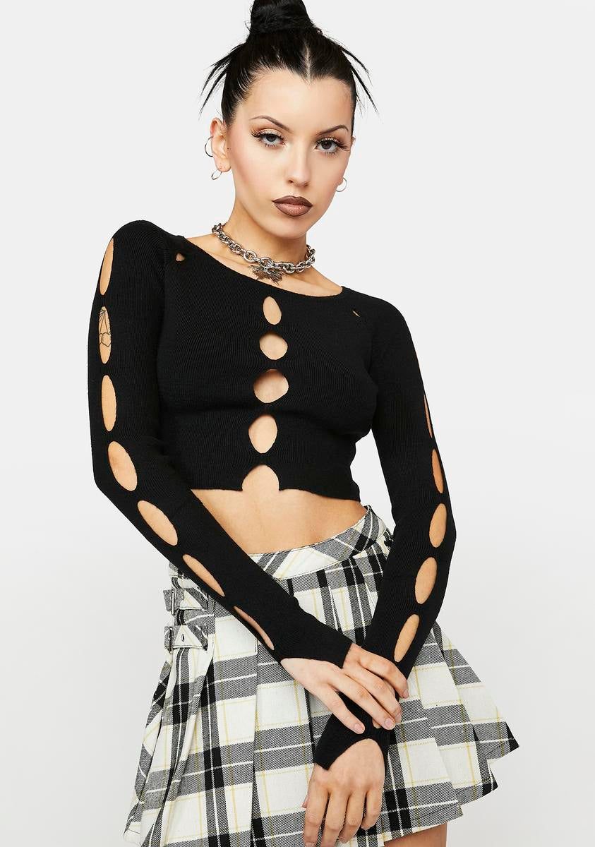 Wicked Fate's On Our Side Cut-Out Top sold by Dolls Kill