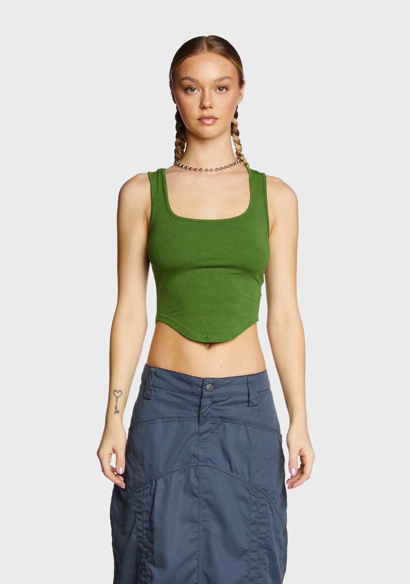 Basic Chic Tank Top - Green sold by Dolls Kill