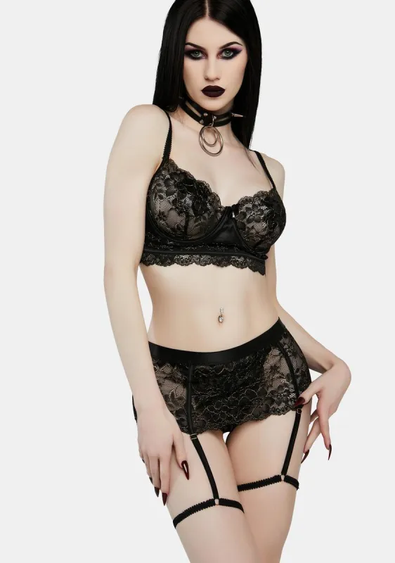 Lonely Heart Lace Lingerie Set sold by Dolls Kill